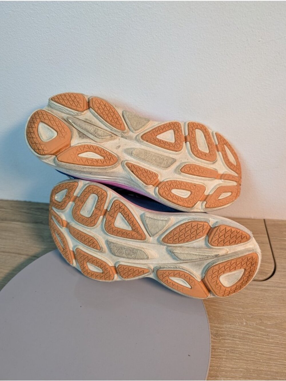 Hoka One One Bondi 8 Women 8.5 B Blue Pink White Running Shoes Comfort Sneaker - Picture 10 of 11